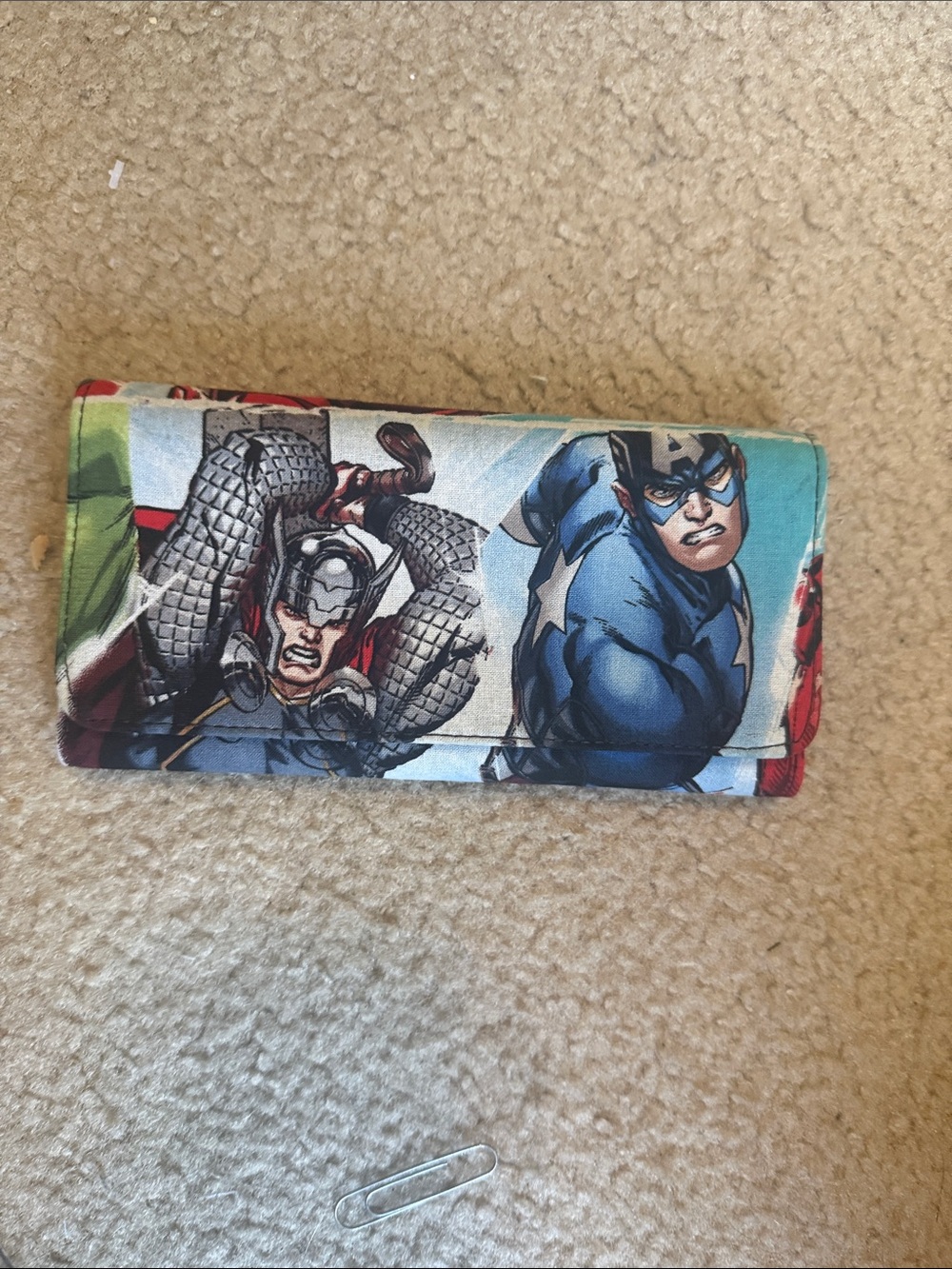 Marvel Comics Captain America & Thor Graphic Wallet - Blue new